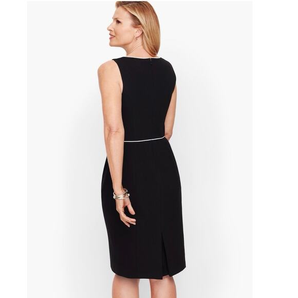 Talbots Italian Luxe Knit Tipped Sheath Dress 16W Black Office Business Workwear - Picture 4 of 11